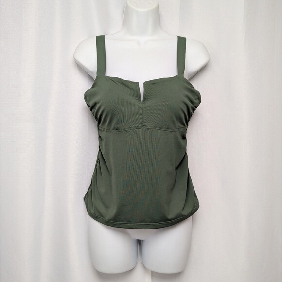 Athleta Fern Green 36 B/C Padded Bra Cup Tankini Swimsuit Top - Picture 1 of 7